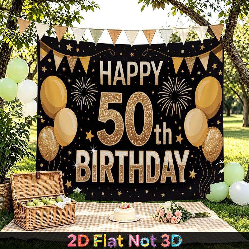 Party Backdrop Birthday 50Th Photo Booth Background Front Door Decor