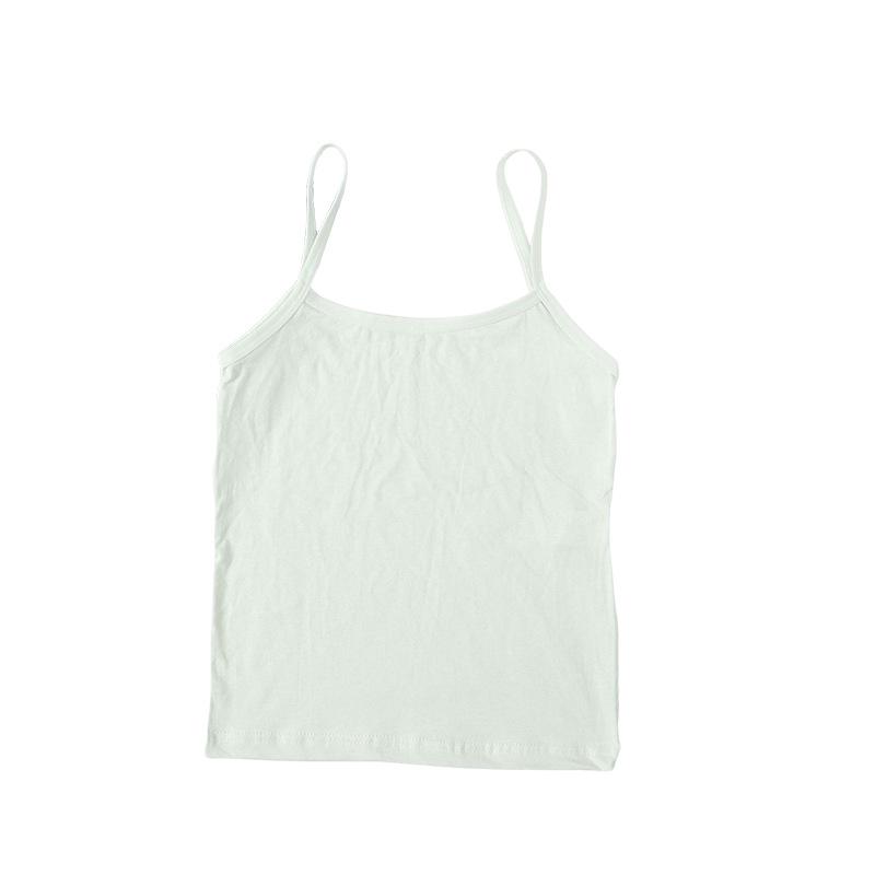 Girls' Long Cotton Tank Top - Candy Color Summer Base & Outerwear