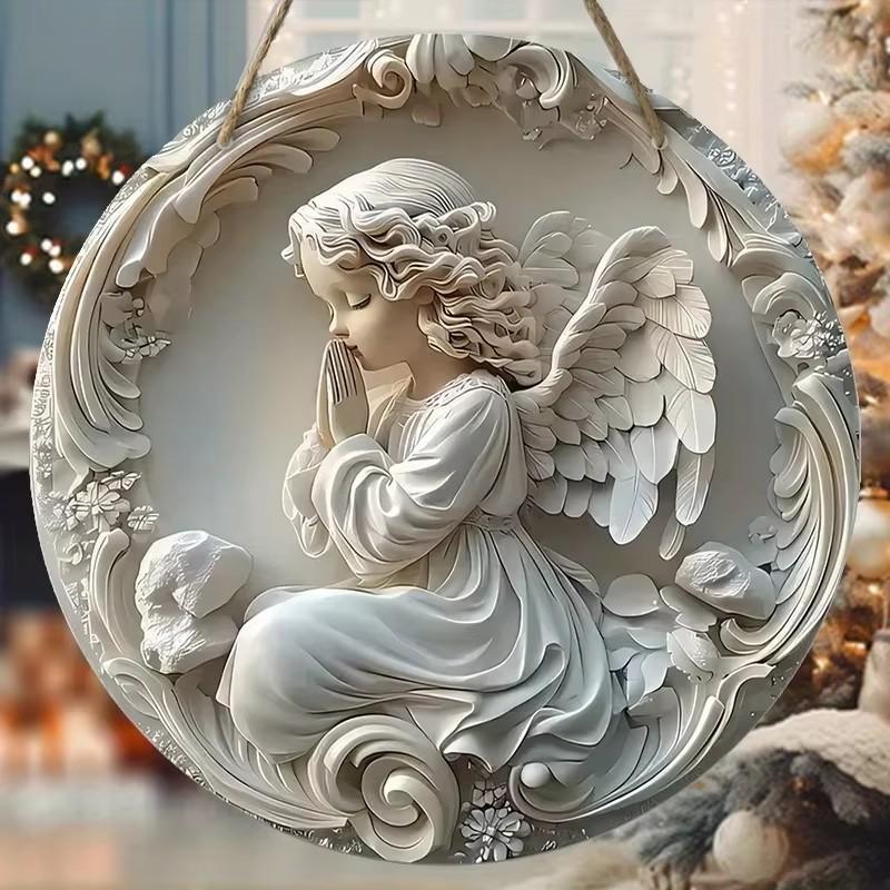 Divine Scene Metal Wall Art Holy Trinity with Golden Hues Doves D Flat Decor