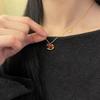 Gold-Plated Zodiac Necklace: 2026 Year of the Horse Red Pendant Clavicle Chain