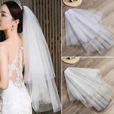 Accessories White Ivory Photo Veil Two Layer Bridal Veil With Comb Wedding Veil Women's Tulle