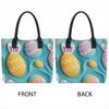  Easter Bunny Egg Printed Tote Bag Casual Large Capacity Portable Handbag for Daily Use