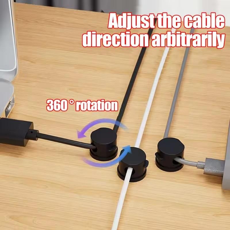 360 Rotation Magnetic Cable Clip Cable Organizer Holder Adhesive Wire Keeper Management USB Charging Line Winder For Home Office