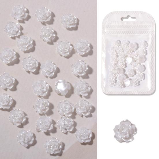 30Pcs Flower Nail Decor Glitter Stylish Nail Accessories Artificial Flower Nail Art Stud
