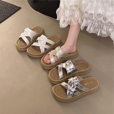 Platform Beach Slippers Women's Shoes 2025 New Summer Wear Exquisite High-end Cool Slippers with Skirt One-word Drag