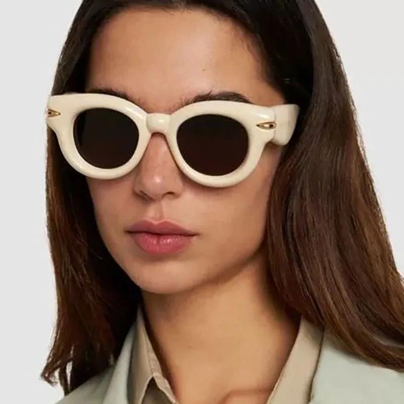 New  Luxury Brand Designer Bubble Big Frame Round Sunglasses Women For Men  Sun Glasses Vintage Popular Punk Pink Shades