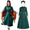 Milky Time Halloween Cosplay Western-Style Maid Outfit, Women's, Green, Long (Size M, Adult)