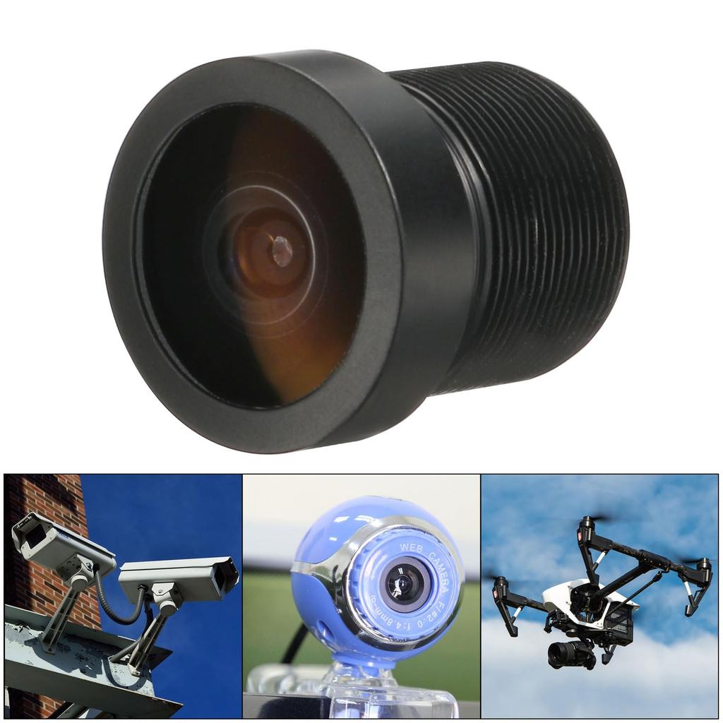 uxcell CCTV Camera 5MP Security Camera Lens for M12 for IP Camera Panoramic Use Lens, F2.0 Wide-Angle FPV, Thread, 2.1mm, Black,