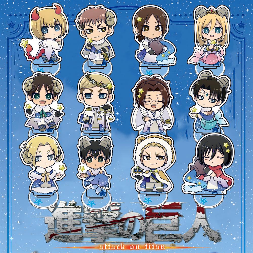 10 Cm Attack On Giant Japanese Anime Peripherals The Twelve Zodiac Signs Series Acrylic Stand Collectible Desk Ornament Gift Toy
