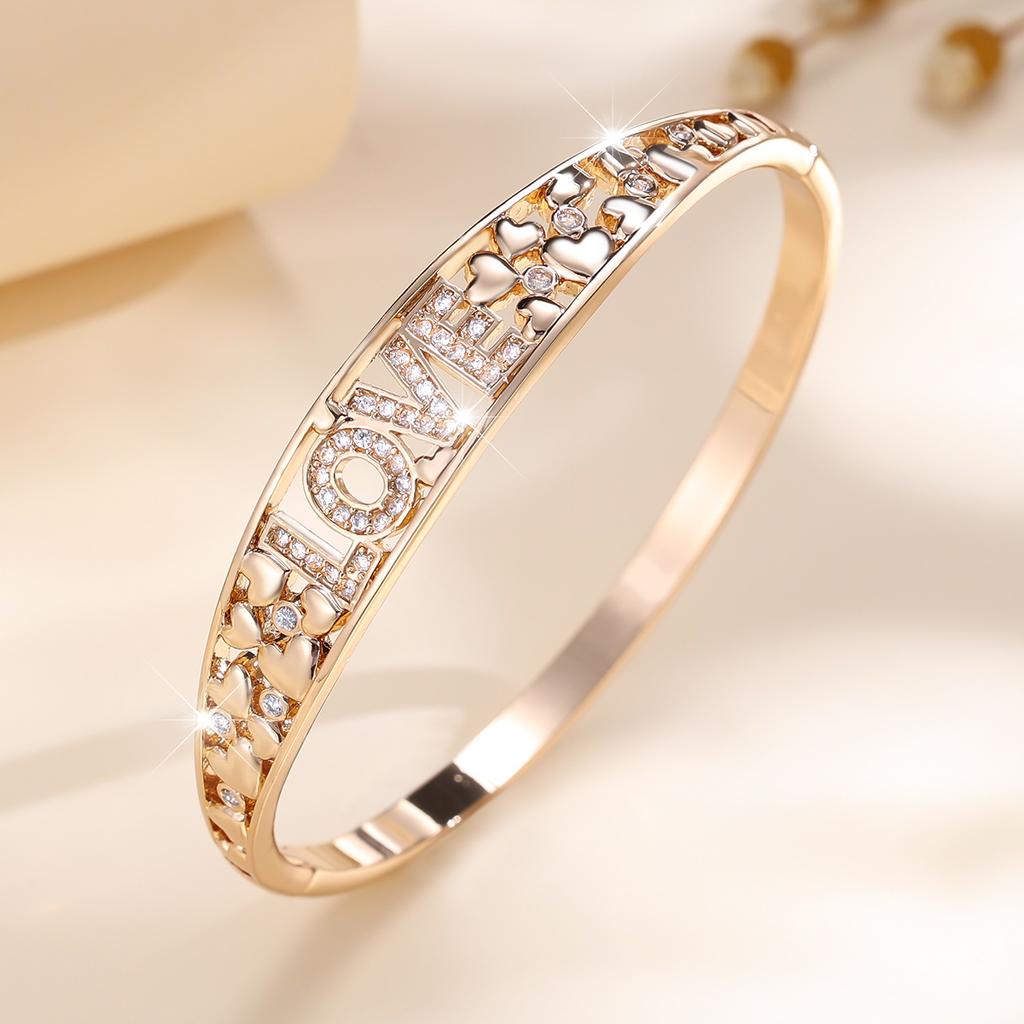 Letter LOVE Hollow High-end Elegant Stone Women's Bracelet