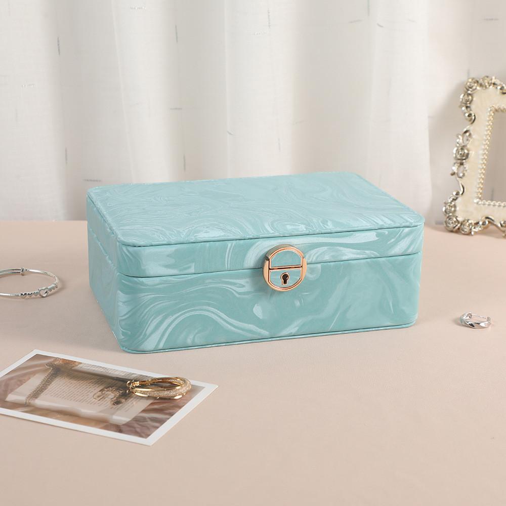 Jewelry Organizer Box With Lock For Necklaces And Rings In Pu Leather For Gift And Travel