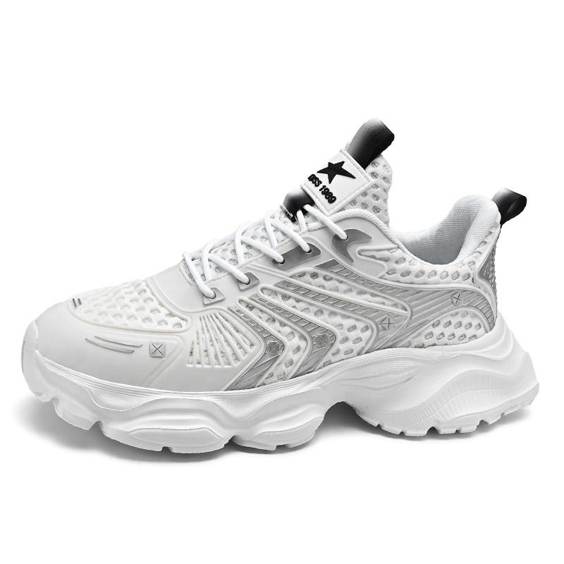 Fashion Yellow Sneakers Unisex Outdoor Mesh Breathable Platform Sneakers Men Women Street Lightweight Men's Casual Sports Shoes