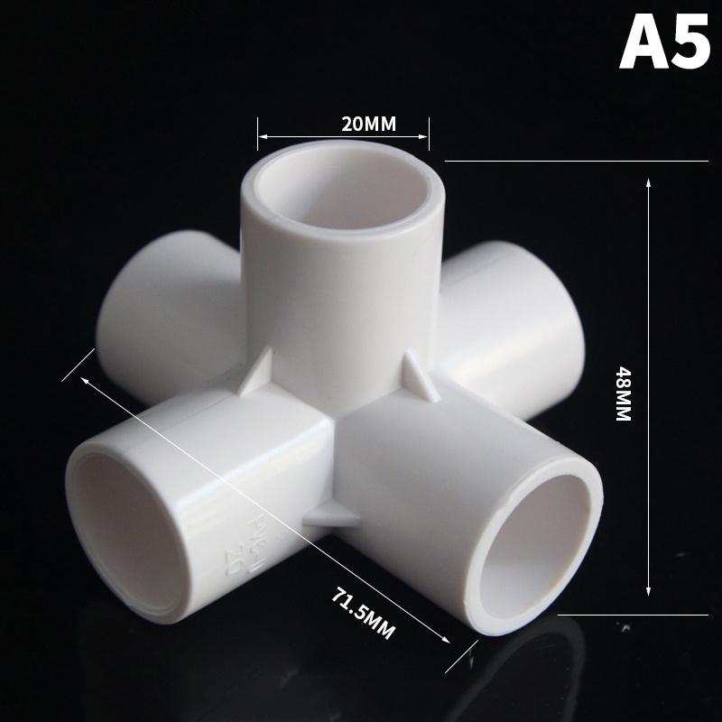 Heavy Duty PVC Pipe Coupler 20/25/32/40/50mm 3/4/5/6 Way 3D Connectors for Agricultural Irrigation DIY Pipe Rack Plumbing Repairs