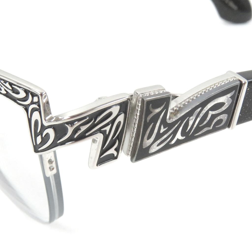 Great A’rossby Glasses Glitter Half Rim Silver Black Mens 209252208 Used