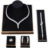 AAA Zirkon Kupfer Mikro-besetzt Diamant-Set Kette Braut Hochzeit Modeschmuck