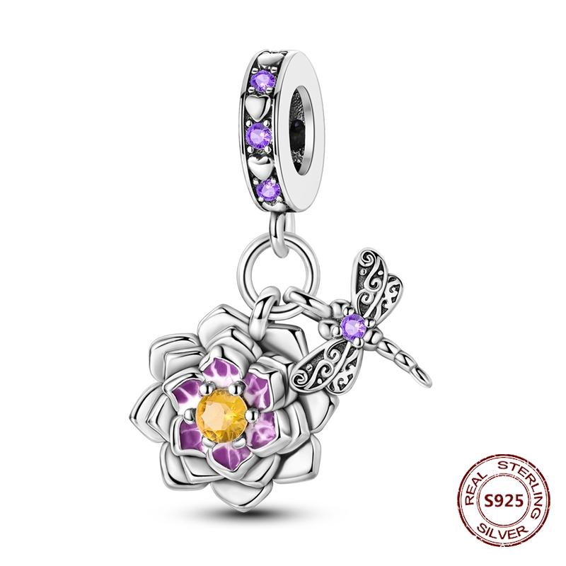 Butterfly Charm copper Authentic Pink Blue Zircon Fly Butterflies Safety Chain Clip Charm Bead Charms Compatible With Bracelets Do It Yourself Jewelle