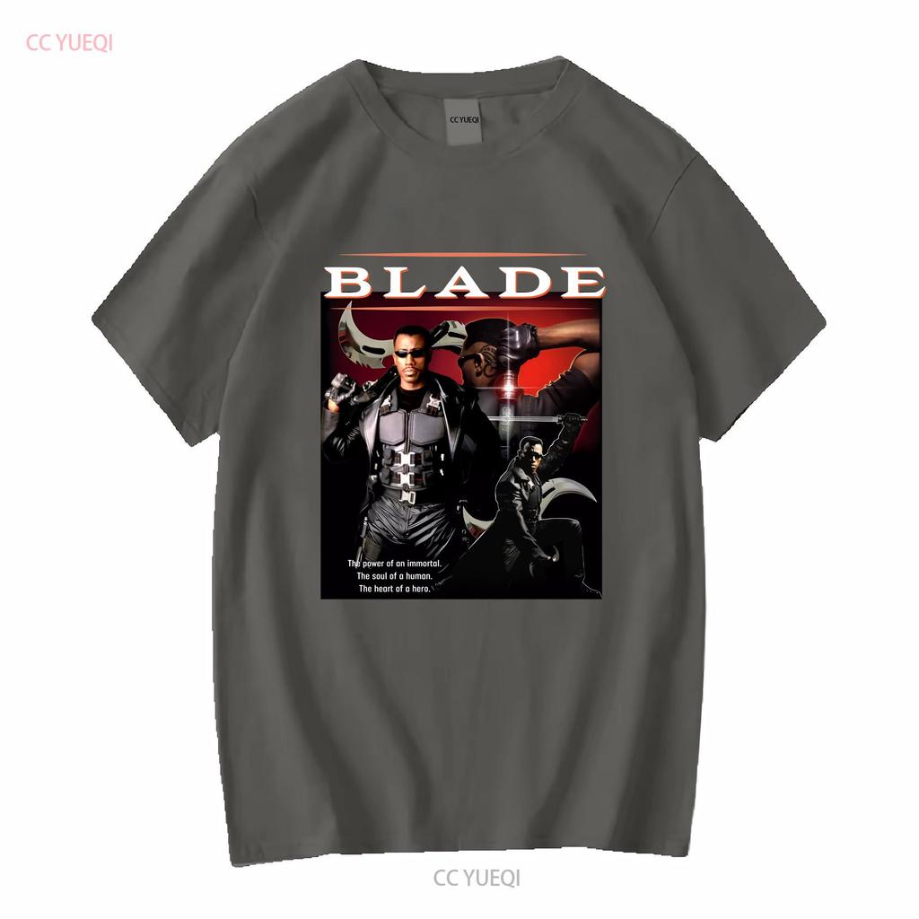 Blade Wesley Snipes Vampire Horror Movie T Shirt Vintage Washed Stylish Unisex Fashion Slightly Streetwear Graphic