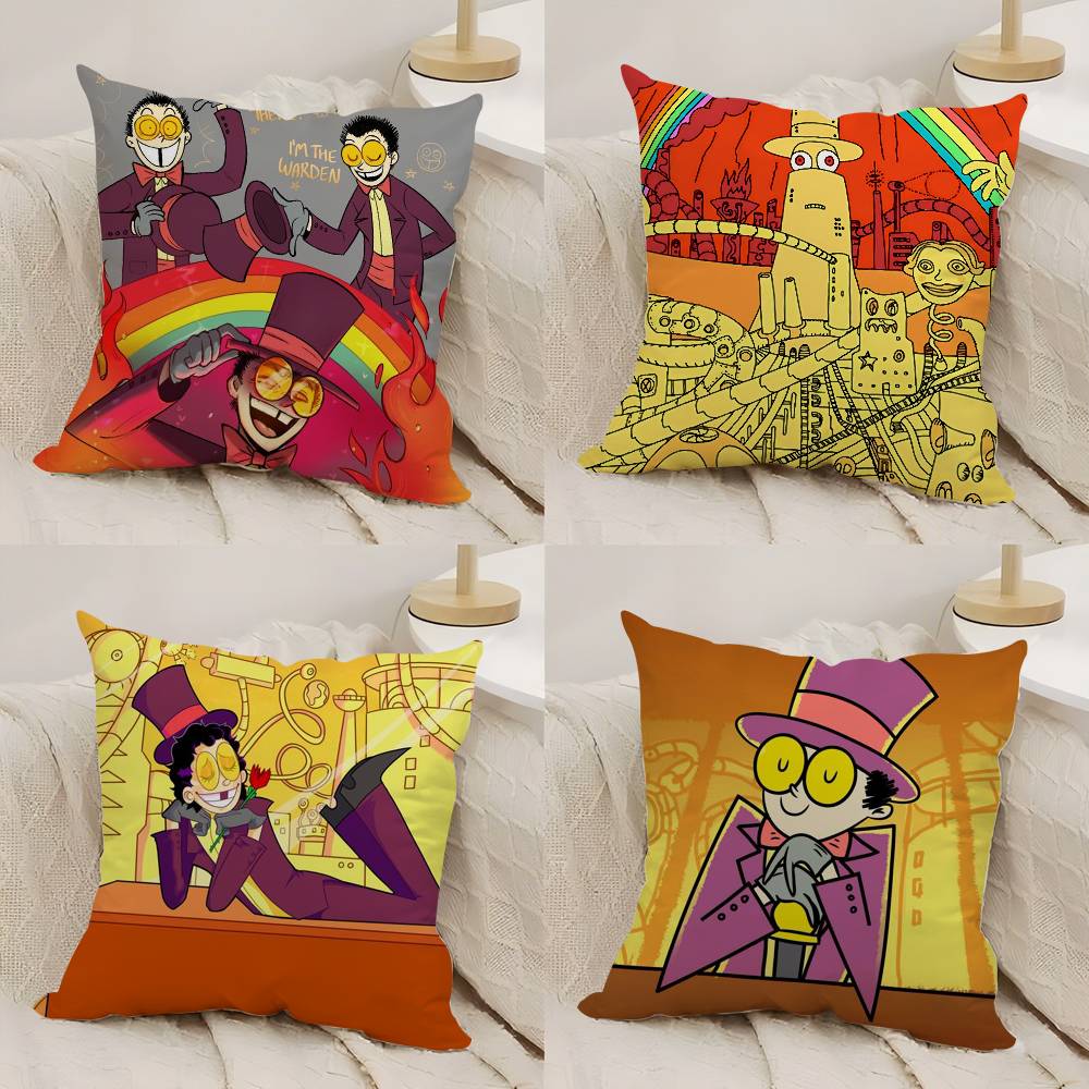 Cool Cartoon S-Superjail Pillow Case Office Sofa Dorm Chair Back Short Plush Double-Sided Printing Home Cushion Cover