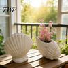 Unique Conch Shaped Vase Seashell Succulents Planter, Resin Ocean-Themed Flower Pot with Drainage Hole, Boho Shelf Decor Beach Shell Planter for Home