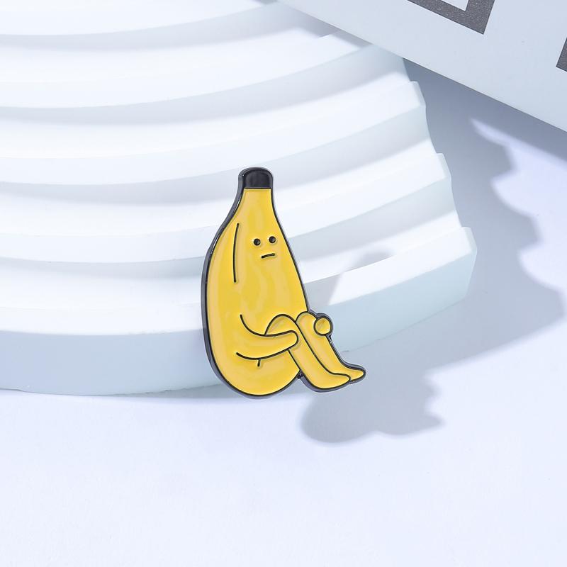 Xiaomi Sad Banana Man Brooch Enamel Pins Humor and Funky Brooches Backpack Lapel Hat Badges Cute Cartoon Anime Jewelry Gift for Friends