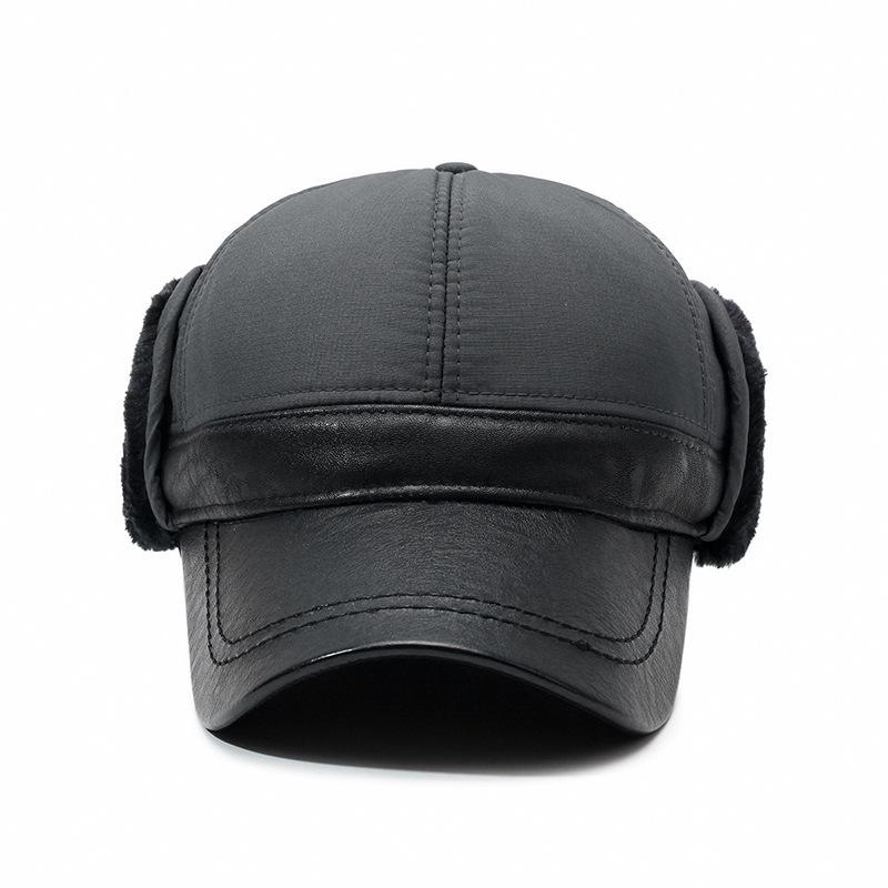 Winter Plush Ear Protection Cotton Baseball Hat for Mid to Elderly Men - Keeps Warm and Windproof, Lei Feng Style