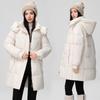 Cangzhou down cotton clothes women's hooded thickened streamers long down cotton clothes big quilt over the knee casual women's cotton jacket