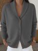 European & American Cross-Border Knit Cardigan: Women's Loose Lapel Button Plain Long Sleeve Sweater for Autumn/Winter