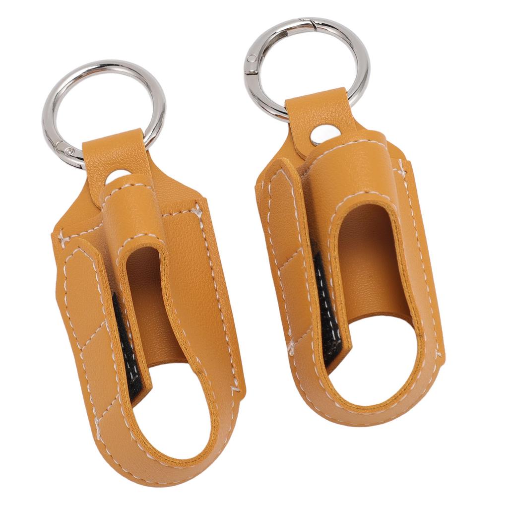 2 Stück Inhalator Tragehalter Verschluss Sicherheitskarabinerclip Tragbarer PU-Leder Inhalator Schutzhalter Kurkuma