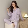 [Hyaluronic Acid] High-end Autumn Pajamas Women's Long-sleeved Modal Cotton Cardigan Silky Women's Loungewear Set