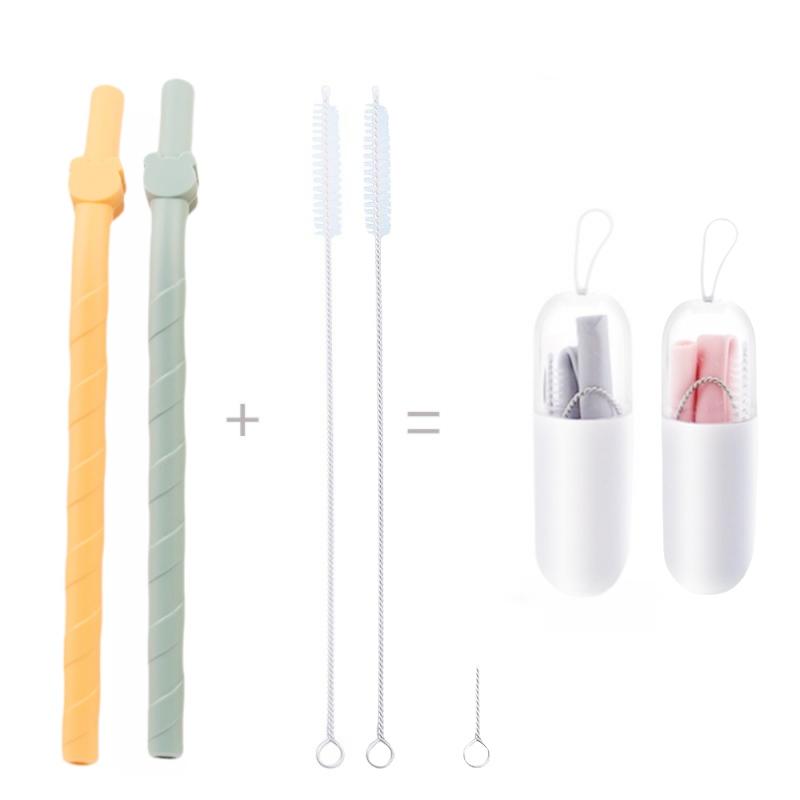 6Set of Silicone Bent Straws Reusable High and Low Temperature Resistant Bent Milk Tea Drink Straws Office Fashion Food Grade Dr