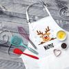 Personalised Christmas Deer Apron Holiday Baking Apron for Children Personalized Gift for Kids Childrens Custom Xmas Apron