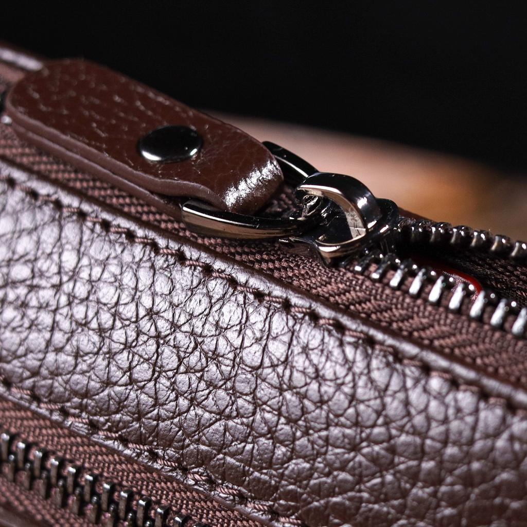 Stylish Clutch for Men Made of Genuine Leather CANPELLINI 21548 Brown