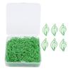 200 Pcs Leaf Shaped Paper Clips Cute Fun Bookmark Paperclip Planner Clips with Transparent Box for O