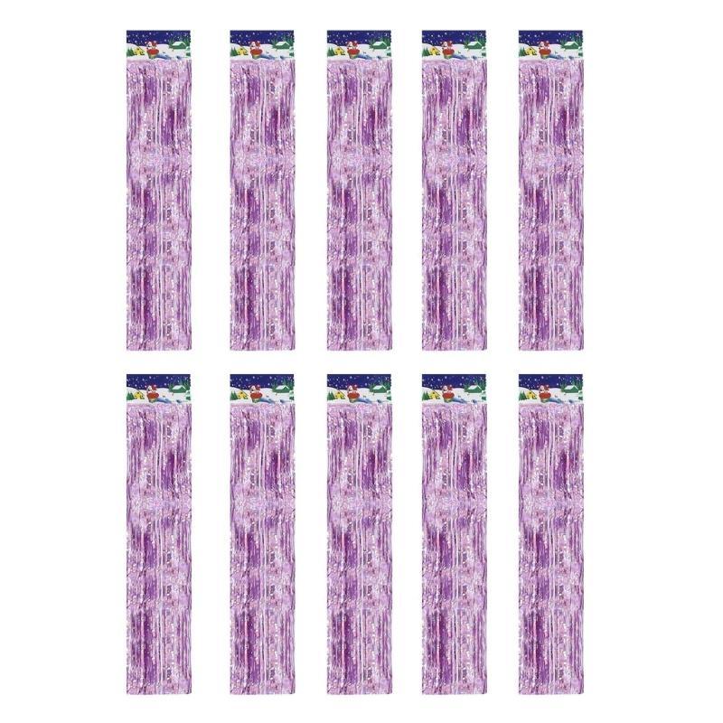  User Friendly PET Shimmering Tinsels Fringes Trim Pack of 10 Christmas Holiday Decors for Indoor DIY Crafting