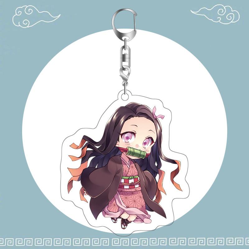 Anime Demon Slayer Keychain Acrylic Pendant Cartoon Accessory Dropshipping Support Custom Bulk Order Gift for Fans