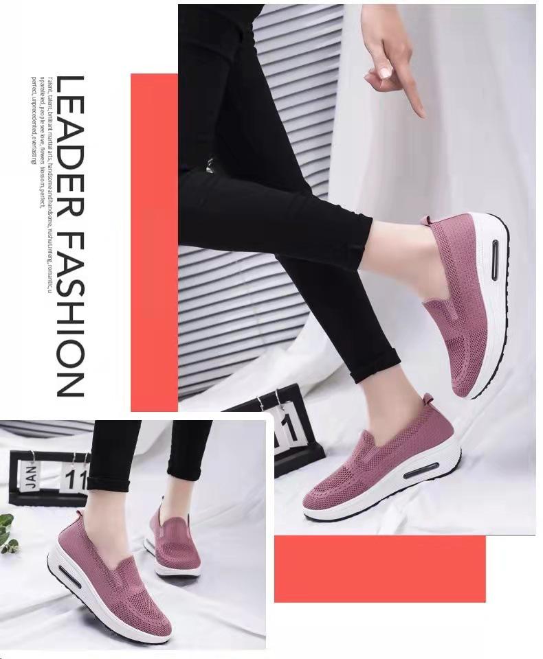 Sneakers da Donna 2025 con Suola Spessa, Ammortizzate ad Aria, in Rete, Slip-On per Aumento dell'Altezza