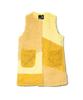 [go Slow Caravan] 330216 Boa Fur Mix Patchwork Long Vest, Caravan Yellow, Free Size