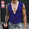 INCERUN Herren Tief V-Ausschnitt Ärmellos Durchsichtig Hohl Netz Tanktops