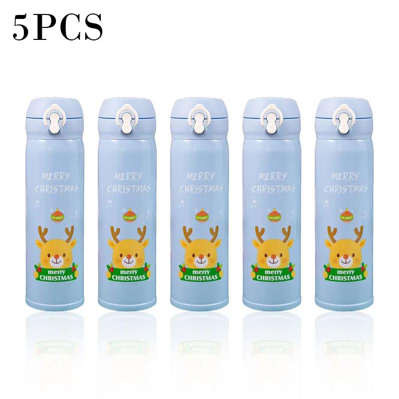 500ml Christmas Thermos Cup Stainless Steel Vacuum Water Bottle with Lid Elk Santa Thermos Cup Christmas Gift Christmas