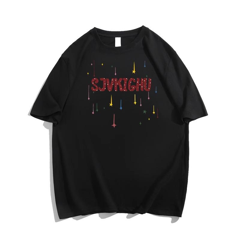 Women's College-Style Star Letter Cotton T-Shirt: Loose-Fit, Short-Sleeved, All-Match Summer Trend