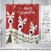 1pc Christmas Reindeer Print Perforated Waterproof Shower Curtain Privacy Multi Size Hanging Curtain 12 Hooks Easy Installation