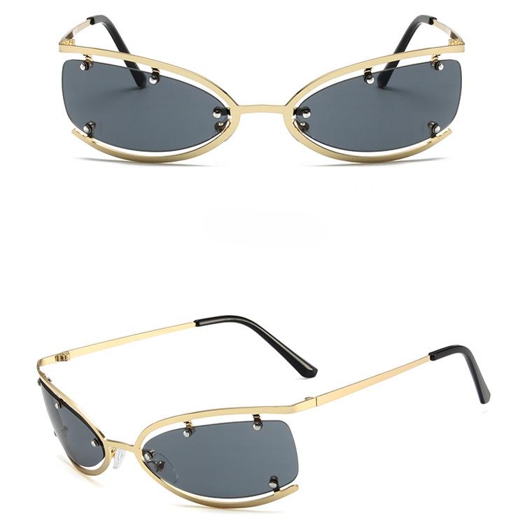 Women's sunglasses, punk style metal personality street photography, fashionable driving beach sunglasses