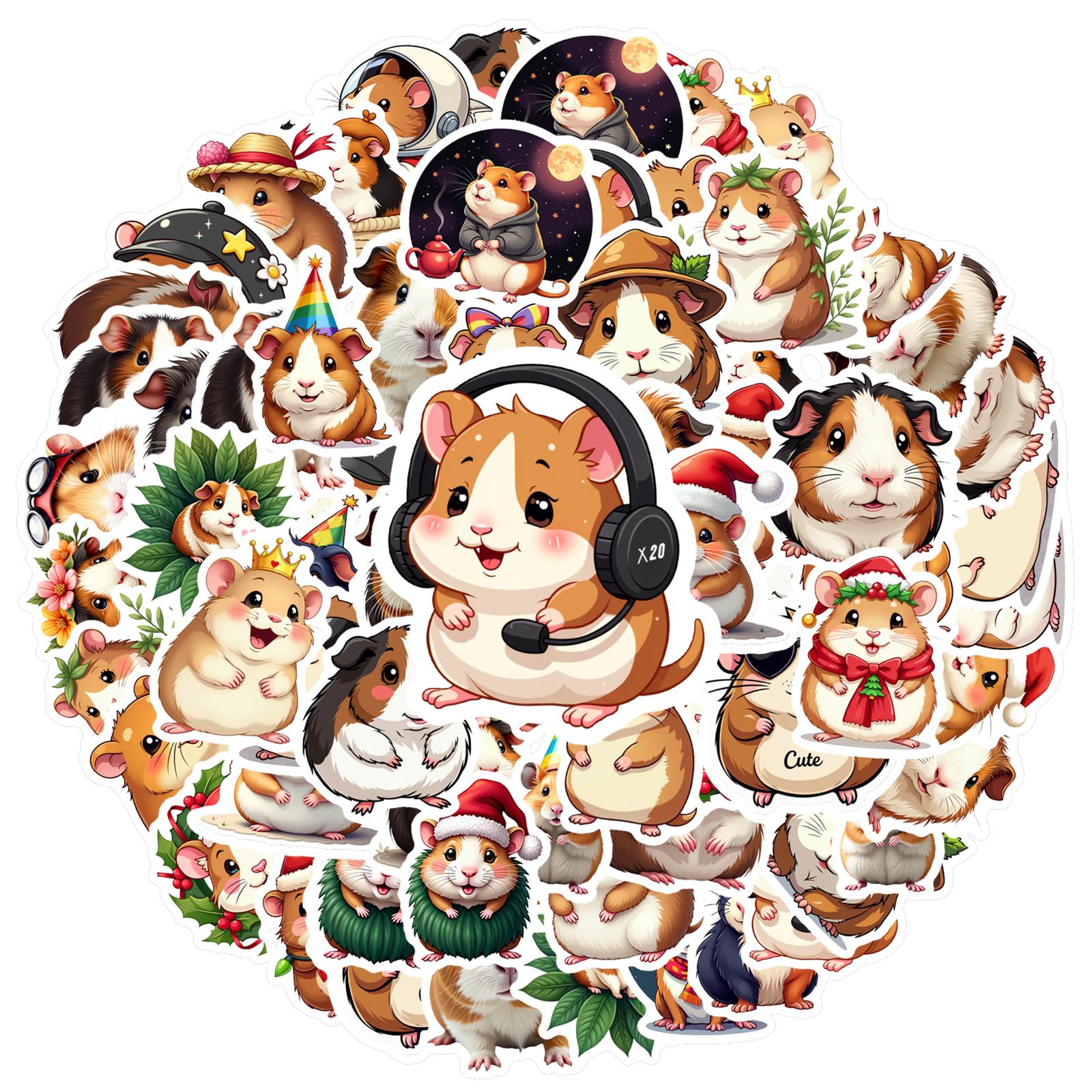 

35pcs Hamster Stickers Laptop Scrapbook Decoration Graffiti Decals Skateboard Laptop Waterproof Sticker Pack Stationery