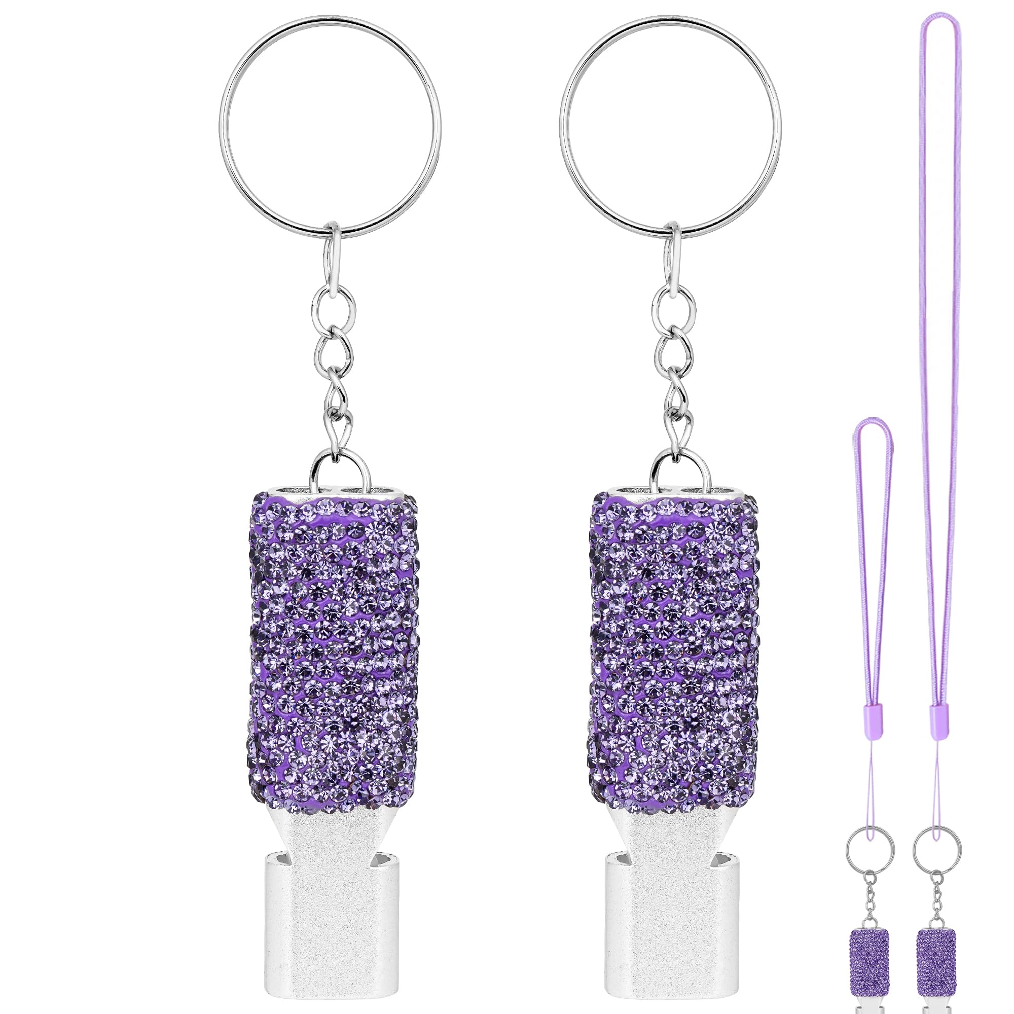 BIIANGE Sparkling Purple Whistle, Coach Whistle with Lanyard, Coach Referee 2.2 x 0.79 x 0.51 inches,Lanyard: long 7.87 фиолетовый