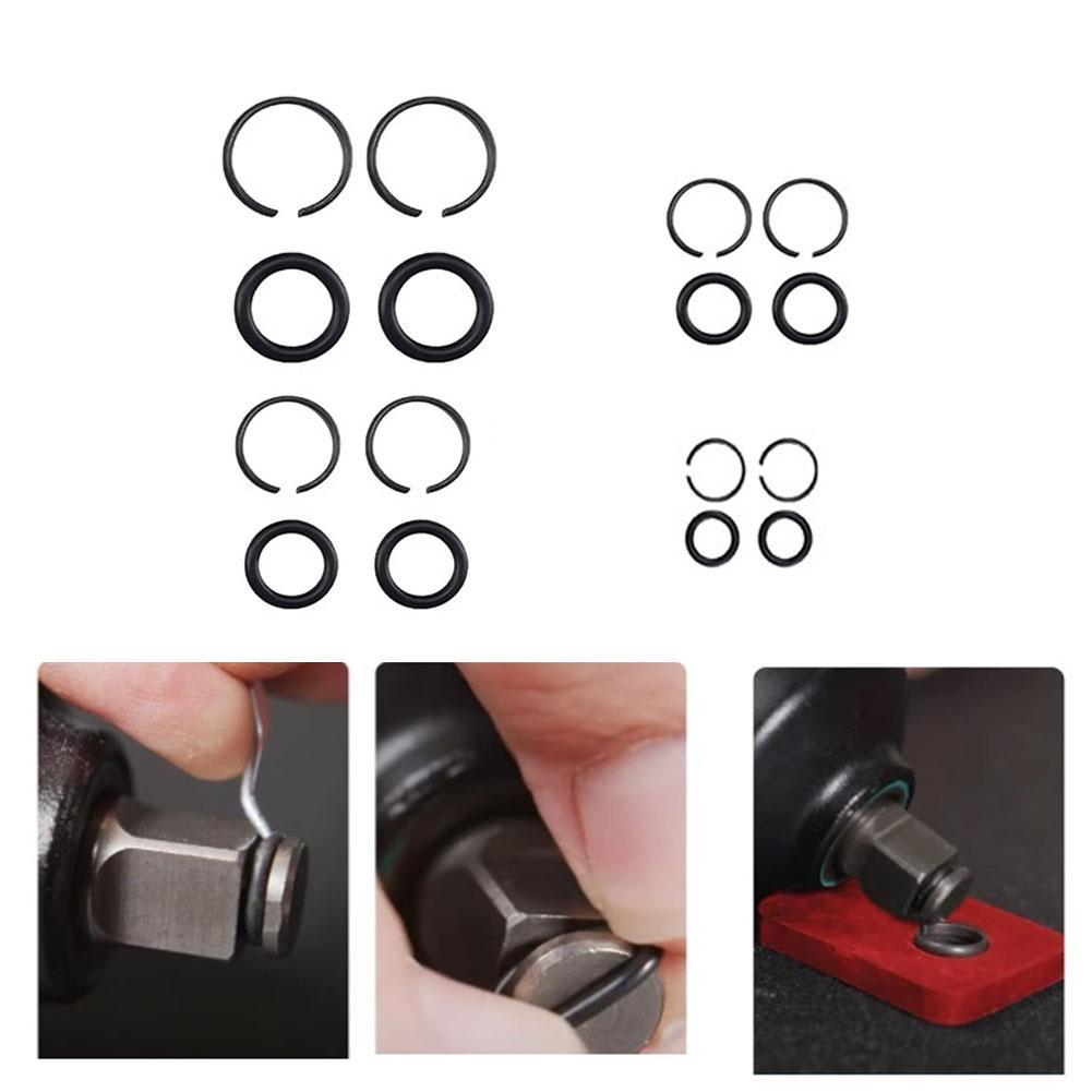 2 Set Retainer For Rings with O For Ring for 1/2 Square Drive Wrenches Compatible with For Craftsman and For IR Models