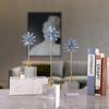 Crystal Flower Natural Crystal Agate Metal Handicraft Handmade White Artificial Flower Decorative Figurines Home Decoration