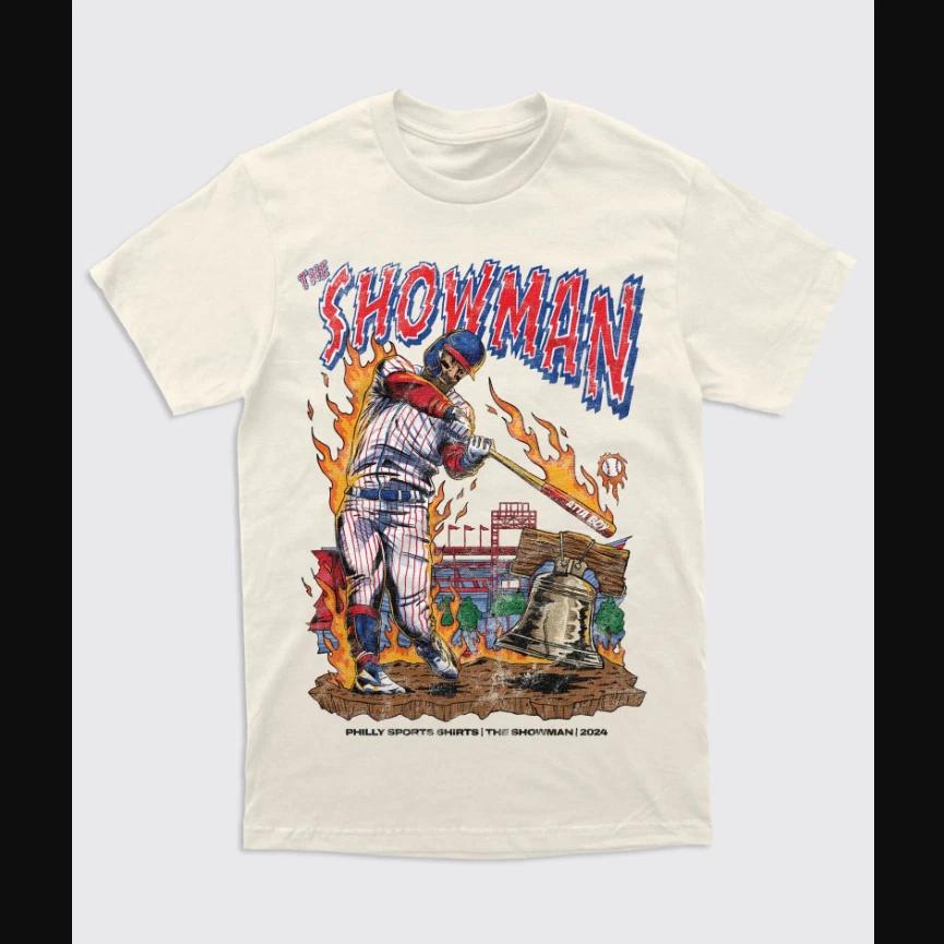 Men s and Women s T-shirts The Showman Bryce Harper Phillies Baseball Team T Shirt Gift For Fans Retro XXXXL
