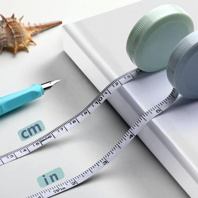 Mini Round Three Circumference Measuring Ruler Self Retracting Tape Measure Double Scale Body Sewing Flexible Measurement Ruler