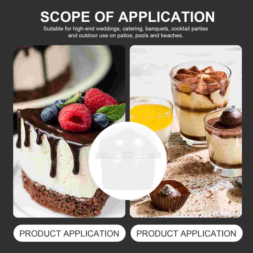 50 buc. cu capac cești de unică folosință pentru desert, capace transparente, recipient pentru salată din plastic