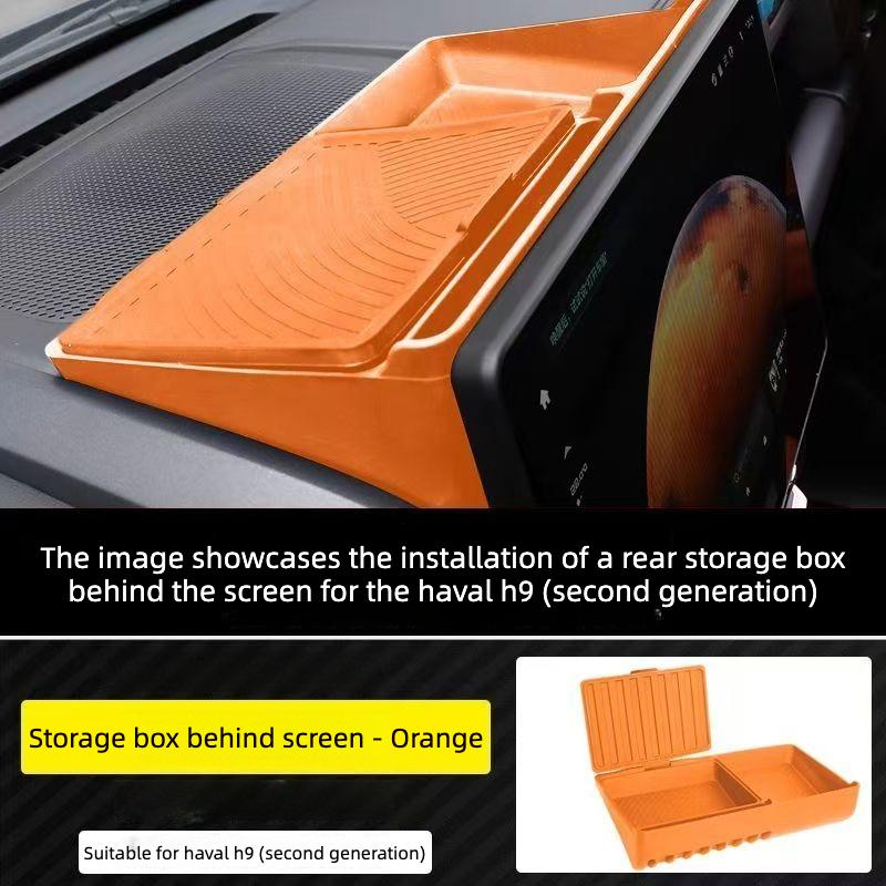 For Haval H9 2024-2026 Central Control Instrument Panel Silicone Storage Box Car Screen Rear Storage Box Interior Accessories